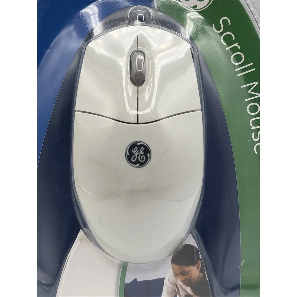GE Scroll Mouse Model 97859 Wired PS/2 Retro Vintage PC Gaming Ball Mouse